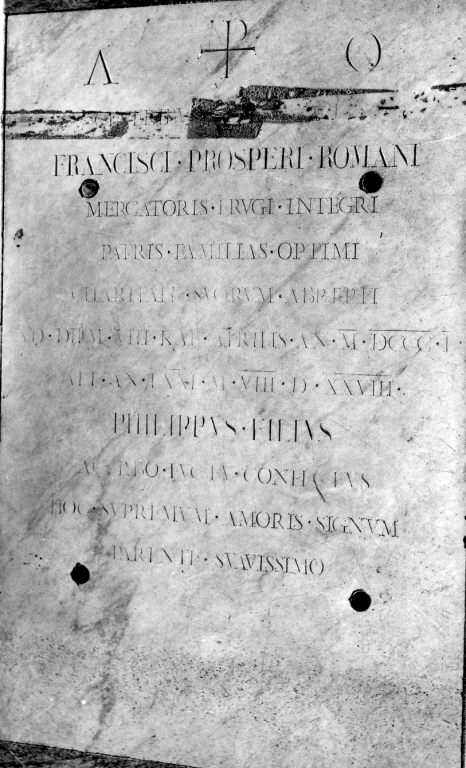 lapide tombale - ambito romano (sec. XIX)